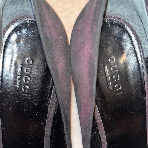 Gucci Black and Purple Suede Heels - Picture 4 of 12